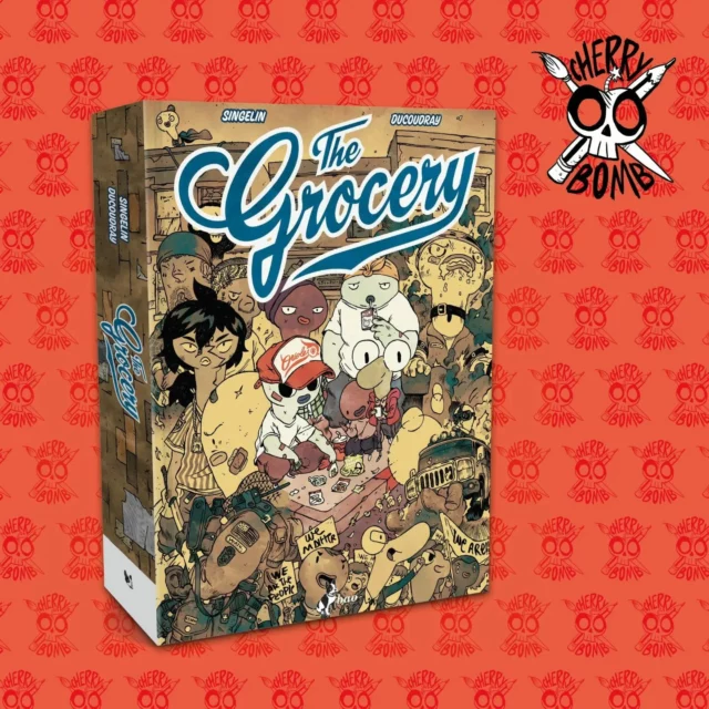 Ciao siccome ogni volta che vado all'estero torno e dico a @baopublishing ao ho visto questo fumetto fichissimo perche non lo pubblicate? A un certo punto hanno esaurito le risposte diplomatiche e m'hanno detto senti facciamo una collana dove i titoli li decidi te cosi smetti de rompercazzo.
Quella collana si chiama Cherry Bomb e il primo titolo esce oggi, si chiama The Grocery, è un fumetto francese di Singelin e Ducoudray e chi mi conosce lo sa che sono 10 anni che spacco il cazzo a tutti su quanto è bello.
Vi metto pure qualche pagina oltre alla copertina cosi vedete quanto è disegnato bene se mai ve dovesse venire il dubbio che scelgo solo pippe come me. È una storia drammatica e corale con un sacco di personaggi carinissimi e puffosi che però vivono vite struggenti ed efferate.
Costa 29 euro, ma è gigante, so 440 pagine e se occorre fa più danni de una mazzetta da muratore. 

Se va schifo la roba mia non vi fate influenzare, io leggo roba molto piu bella de quella che scrivo o disegno

EDIT: HO PRESO LE IMMAGINI DA INTERNET, OVVIAMENTE IL FUMETTO È IN ITALIANO MANNAGIAALCLEROMARSUPIALE